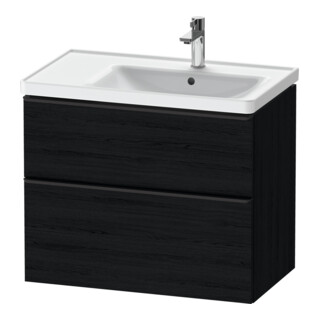 Duravit Meuble sous lavabo D-Neo 78,4x45,2 cm, 1 porte, B D, noir/oeuf noir