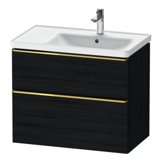 Duravit Meuble sous lavabo D-Neo 78,4x45,2 cm, 1 porte, B R, gris poli/chêne noir