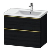 Duravit Meuble sous lavabo D-Neo 78,4x45,2 cm, 1 porte, B R, gris poli/chêne noir