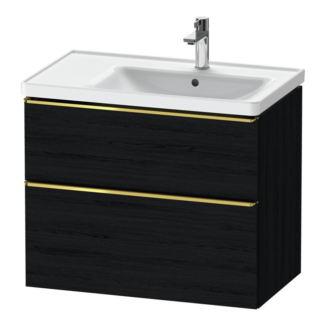 Duravit Meuble sous lavabo D-Neo 78,4x45,2 cm, 1 porte, B R, gris poli/chêne noir