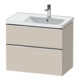 Duravit Meuble sous lavabo D-Neo 78,4x45,2 cm, 1 porte, D droite, chr/Taupe mat-1