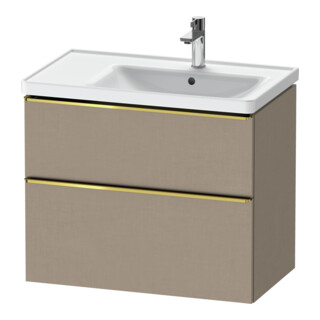 Duravit Meuble sous-lavabo D-Neo 78,4x45,2 cm, 1 porte, doré poli/lin