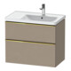 Duravit Meuble sous-lavabo D-Neo 78,4x45,2 cm, 1 porte, doré poli/lin-1