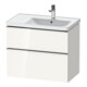 Duravit Meuble sous lavabo D-Neo 78,4x45,2 cm, 1 porte, droite, chrome/blanc brillant-1