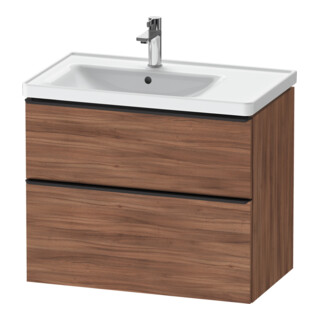 Duravit Meuble sous-lavabo D-Neo 78,4x45,2 cm, 1 porte, gauche, noir/noisette naturel