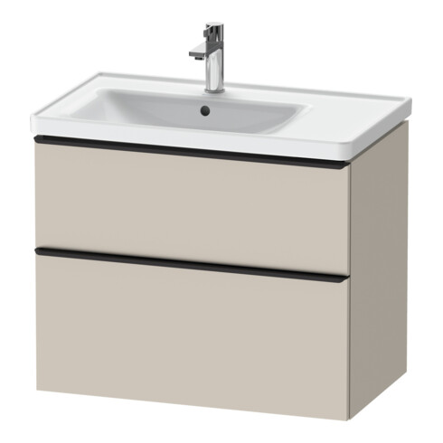 Duravit Meuble sous lavabo D-Neo 78,4x45,2 cm, 1 porte, gauche, noir/taupe mat