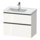 Duravit Meuble sous lavabo D-Neo 78,4x45,2 cm, 1 porte, L, noir/blanc brillant-1