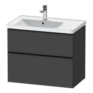 Duravit Meuble sous lavabo D-Neo 78,4x45,2 cm, 1 porte, L, noir/Grap ma