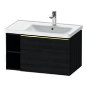 Duravit Meuble sous lavabo D-Neo 78,4x45,2 cm, 1 tiroir, A, B droite, or poli/chêne noir-1