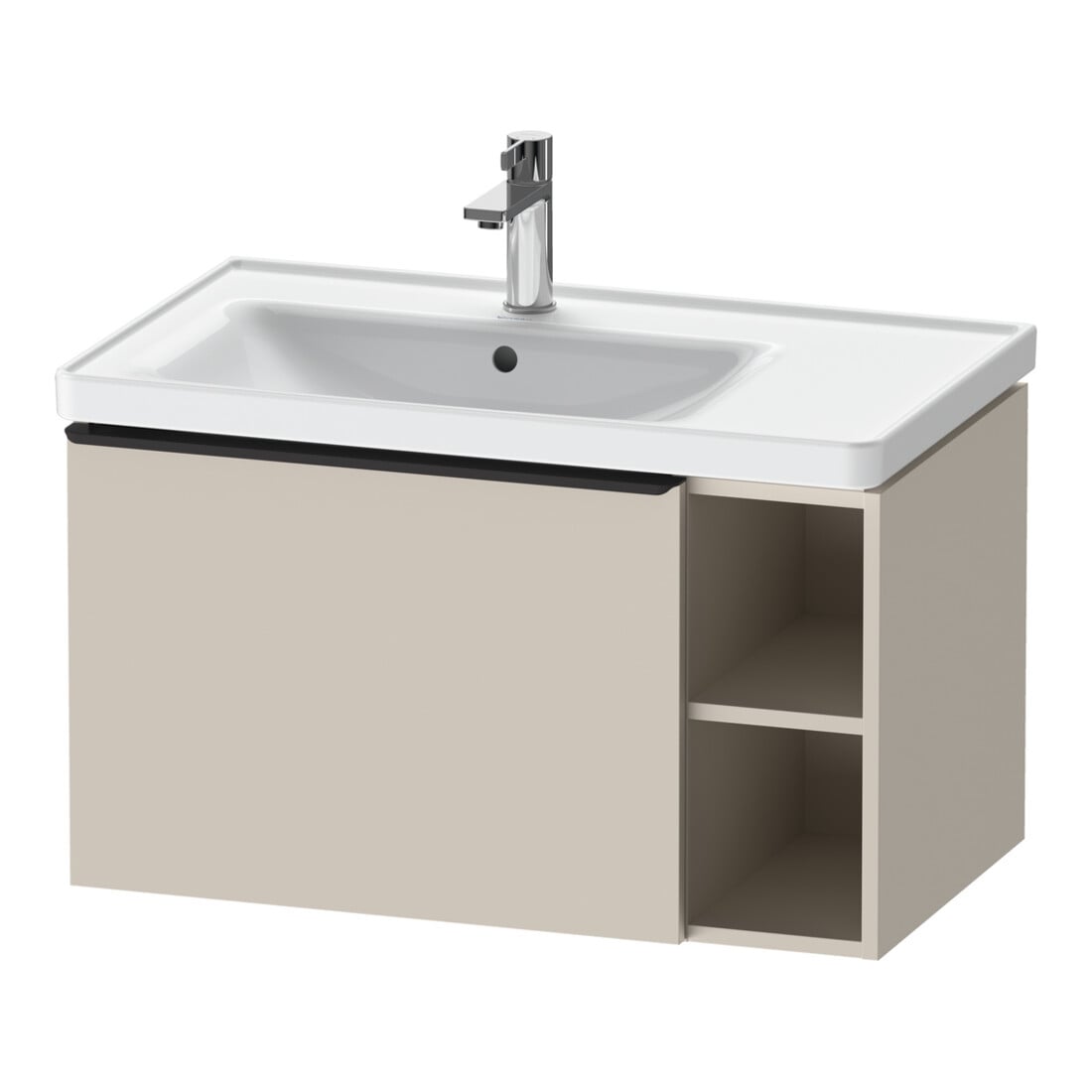 Duravit Meuble sous lavabo D-Neo 78,4x45,2 cm, 1 tiroir, A, B gauche, noir/taupe ma