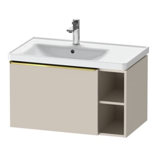 Duravit Meuble sous-lavabo D-Neo 78,4x45,2 cm, 1 tiroir, A, B gauche, poli-or/Taupe mat