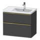 Duravit Meuble sous lavabo D-Neo 78,4x45,2 cm, 1 tiroir, B D, gris poli/gris mat-1