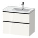 Duravit Meuble sous-lavabo D-Neo 78,4x45,2 cm, 1 tiroir, B D, noir/blanc brillant-1