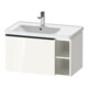 Duravit Meuble sous lavabo D-Neo 78,4x45,2 cm, 1 tiroir, B gauche, noir/blanc brillant-1