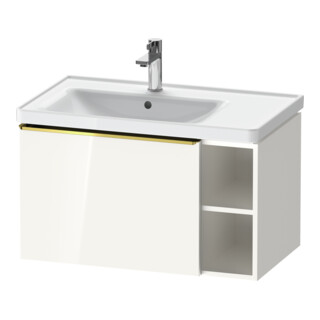 Duravit Meuble sous-lavabo D-Neo 78,4x45,2 cm, 1 tiroir, B gauche, or poli/blanc laqué
