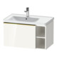 Duravit Meuble sous-lavabo D-Neo 78,4x45,2 cm, 1 tiroir, B gauche, or poli/blanc laqué-1