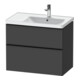Duravit Meuble sous lavabo D-Neo 78,4x45,2 cm, 1 tiroir, B R, noir/Grap ma-1