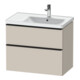 Duravit Meuble sous lavabo D-Neo 78,4x45,2 cm, 1 tiroir, blanc/gris taupe-1
