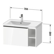Duravit Meuble sous lavabo D-Neo 78,4x45,2 cm, 1 tiroir, bronzé/Eiche noir-5