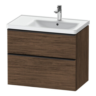Duravit Meuble sous lavabo D-Neo 78,4x45,2 cm, 1 tiroir, D/G, noir/noisette foncé