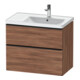 Duravit Meuble sous lavabo D-Neo 78,4x45,2 cm, 1 tiroir, D G, noir/noisette naturel-1