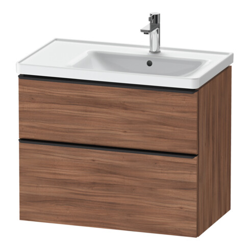 Duravit Meuble sous lavabo D-Neo 78,4x45,2 cm, 1 tiroir, D G, noir/noisette naturel