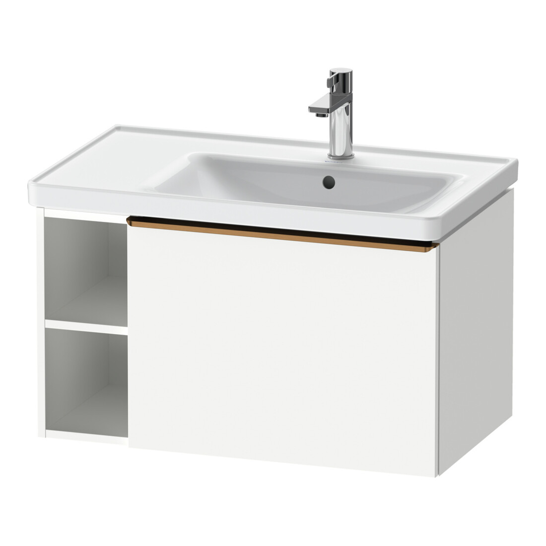 Duravit Meuble sous lavabo D-Neo 78,4x45,2 cm, 1 tiroir, droite, bronze mat/blanc