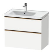 Duravit Meuble sous-lavabo D-Neo 78,4x45,2 cm, 1 tiroir, gauche, brun mat/ blanc-1