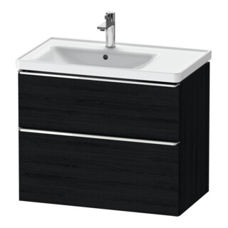 Duravit Meuble sous lavabo D-Neo 78,4x45,2 cm, 1 tiroir, gauche, chr/chêne noir