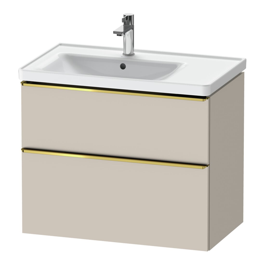 Duravit Meuble sous-lavabo D-Neo 78,4x45,2 cm, 1 tiroir, gauche, gris poli/Taupe mat