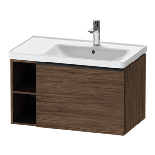 Duravit Meuble sous lavabo D-Neo 78,4x45,2 cm, 1 tiroir, noir/noisette foncé