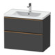 Duravit Meuble sous lavabo D-Neo 78,4x45,2 cm, b chêne/gris, 1 tiroir, 1 porte-1