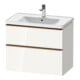 Duravit Meuble sous lavabo D-Neo 78,4x45,2 cm, blanc/gris, 1 porte, 1 tiroir-1