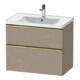 Duravit Meuble sous lavabo D-Neo 78,4x45,2 cm, blanc poli, 1 porte, 1 tiroir-1