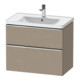 Duravit Meuble sous lavabo D-Neo 78,4x45,2 cm, chêne/lin, 1 tiroir, 1 coulissant-1