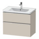 Duravit Meuble sous-lavabo D-Neo 78,4x45,2 cm, chromé/gris taupe, 1 porte, 1 tiroir-1