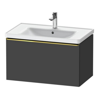 Duravit Meuble sous-lavabo D-Neo 78,4x45,2 cm, gris mat, 1 tiroir, suspendu