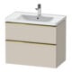 Duravit Meuble sous-lavabo D-Neo 78,4x45,2 cm, gris perle/Taupe, 1 tiroir, 1 porte-1