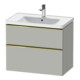 Duravit Meuble sous-lavabo D-Neo 78,4x45,2 cm, gris poli/gris mat, 1 porte, 1 tiroir-1