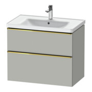 Duravit Meuble sous-lavabo D-Neo 78,4x45,2 cm, gris poli/gris mat, 1 porte, 1 tiroir