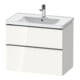 Duravit Meuble sous lavabo D-Neo 78,4x45,2 cm, hgl, 1 tiroir, 1 coulissant-1