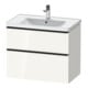 Duravit Meuble sous-lavabo D-Neo 78,4x45,2 cm, noir/blanc, 1 tiroir, 1 coulissant-1