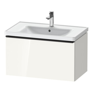Duravit Meuble sous-lavabo D-Neo 78,4x45,2 cm, noir/blanc brillant, 1 tiroir, suspendu