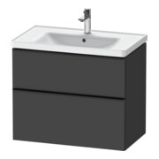 Duravit Meuble sous lavabo D-Neo 78,4x45,2 cm, noir/Grap m, 1 porte, 1 tiroir-1