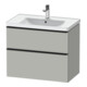 Duravit Meuble sous lavabo D-Neo 78,4x45,2 cm, noir/gris m, 1 tiroir, 1 coulissant-1