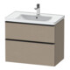 Duravit Meuble sous-lavabo D-Neo 78,4x45,2 cm, noir/lin, 1 porte, 1 tiroir-1