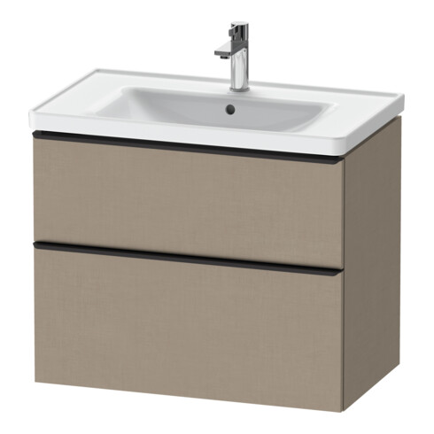Duravit Meuble sous-lavabo D-Neo 78,4x45,2 cm, noir/lin, 1 porte, 1 tiroir