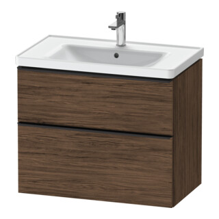 Duravit Meuble sous lavabo D-Neo 78,4x45,2 cm, noir/noisette, 1 porte, 1 tiroir