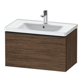 Duravit Meuble sous lavabo D-Neo 78,4x45,2 cm, noir/noisette, 1 tiroir, suspendu