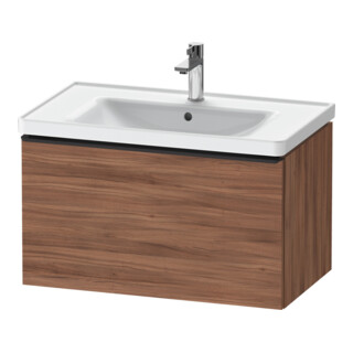 Duravit Meuble sous lavabo D-Neo 78,4x45,2 cm, noir/noisette naturel, 1 tiroir, suspendu